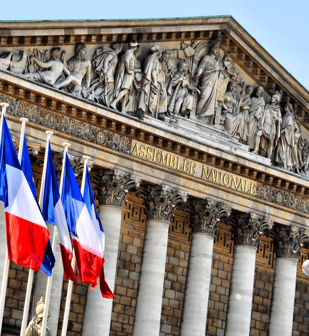 Façade de l'Assemblée Nationale à Paris